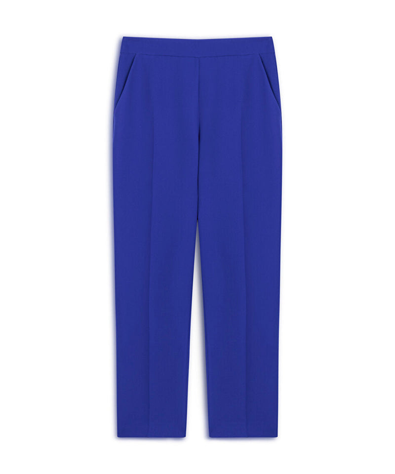 Machka Cigarette Fit Trousers With Iron Marks Sax