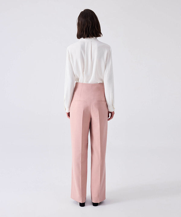 Machka Asymmetrical Metal Button Trousers Powder