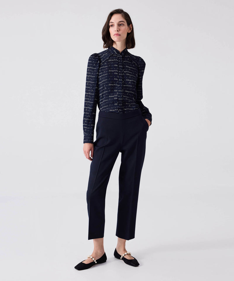 Machka Cigarette Fit Trousers Navy