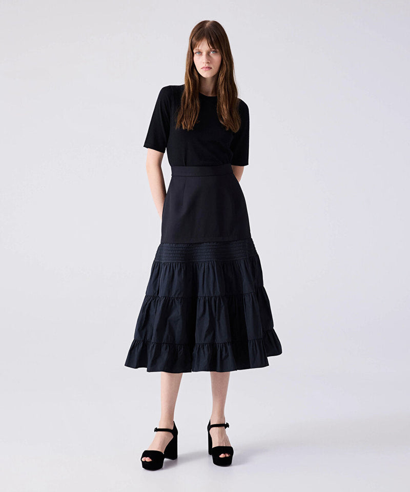 Machka Bell Skirt With Taffeta Details Black