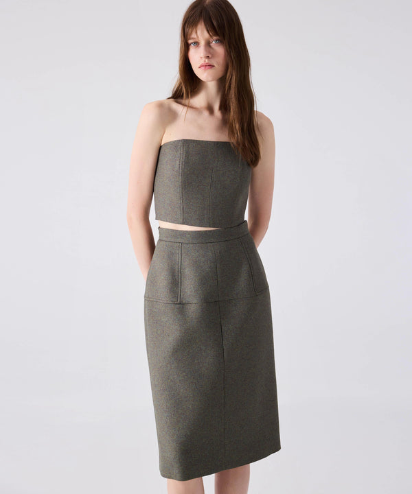 Machka Straight Cut Skirt Green