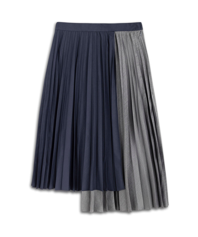 Machka Pleated Colorblock Skirt Anthracite