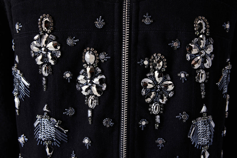 Machka Embroidered And Flounced Coat Black