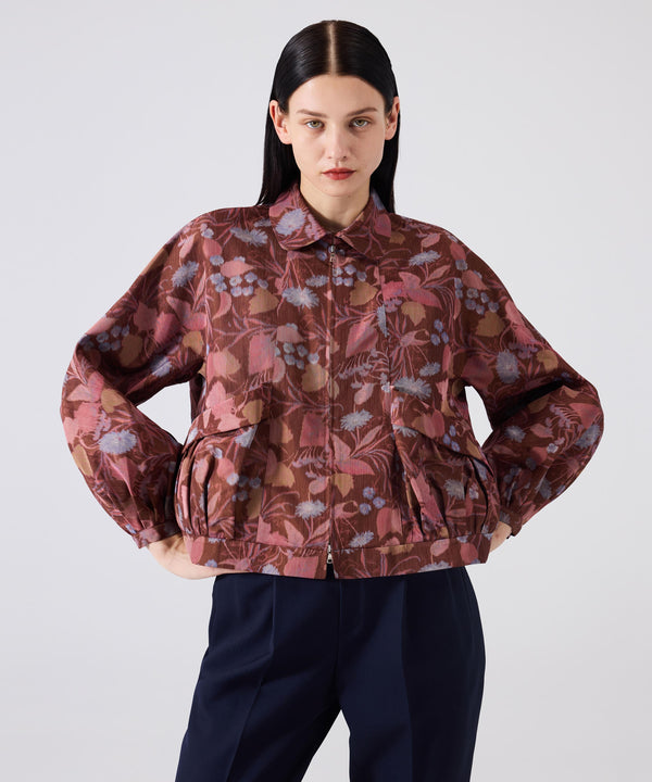 Machka Floral Jacquard Coat Brick