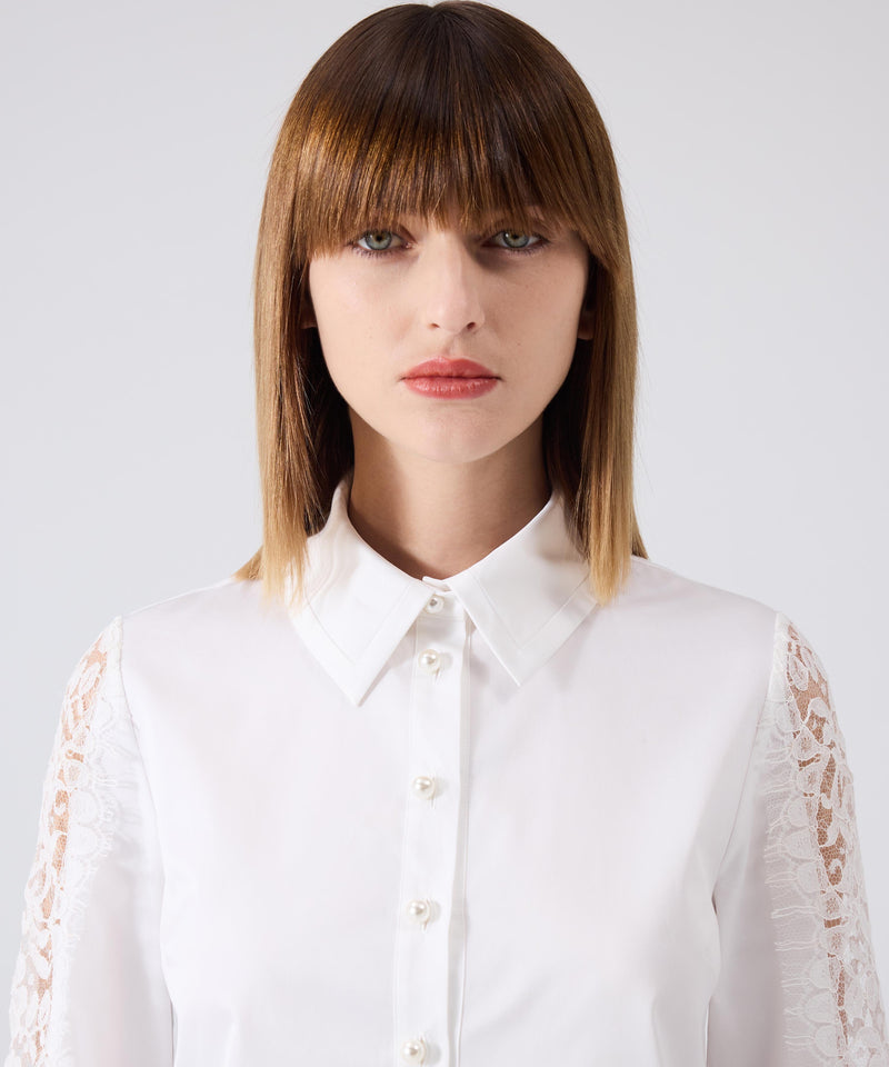 Machka Lace Mix Shirt Off White