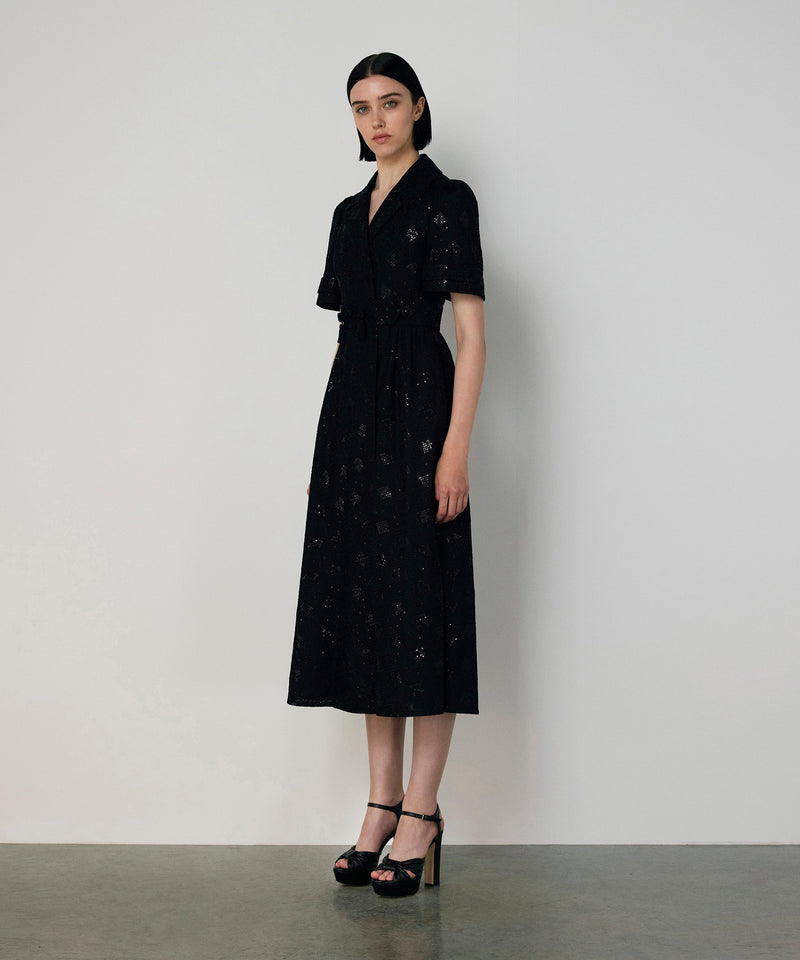 Machka Textured Sequin Dress Black