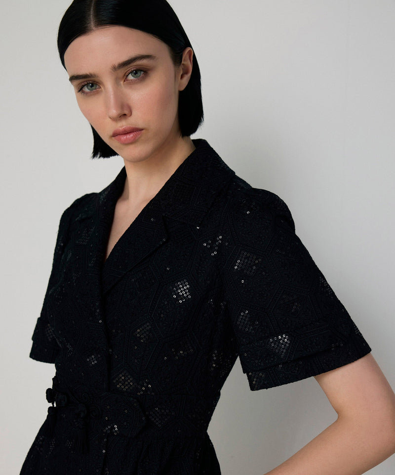 Machka Textured Sequin Dress Black