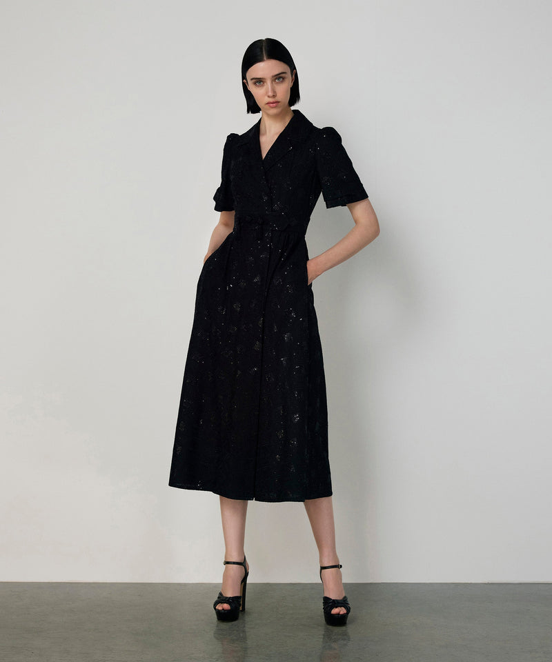 Machka Textured Sequin Dress Black