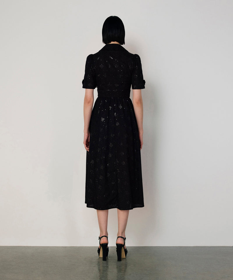 Machka Textured Sequin Dress Black