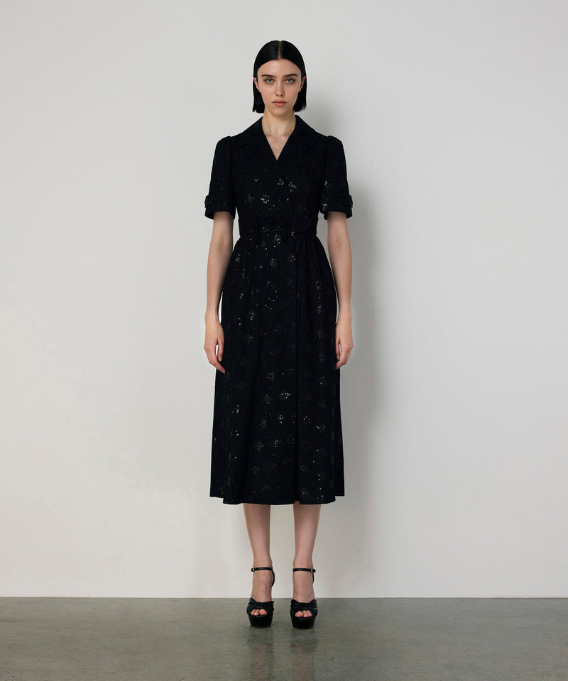 Machka Textured Sequin Dress Black