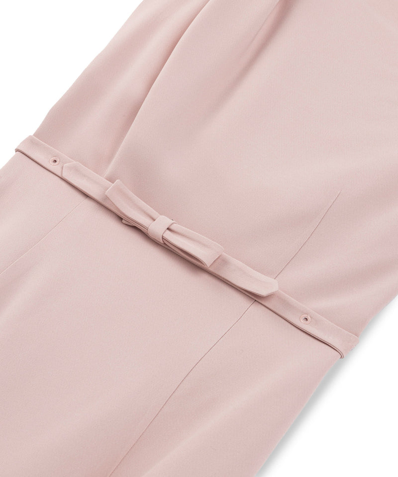 Machka Belted Crepe Dress Powder