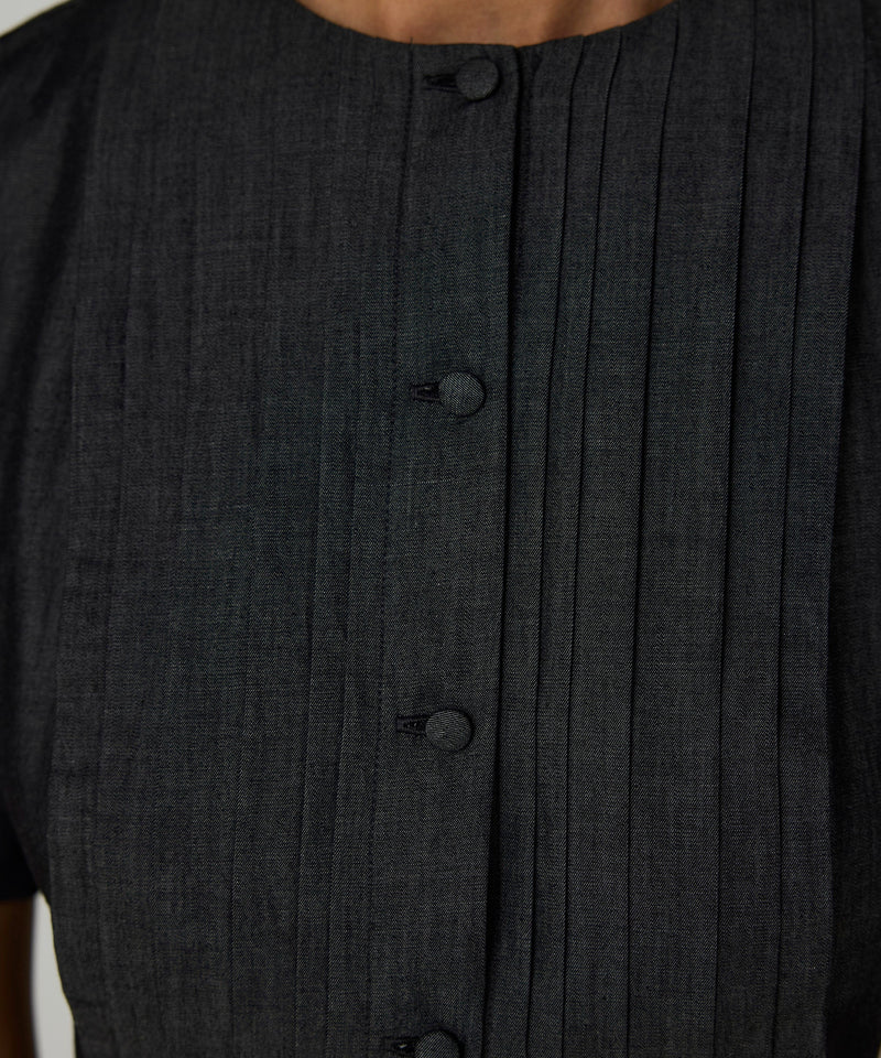 Machka Ribbed Poplin Dress Anthracite