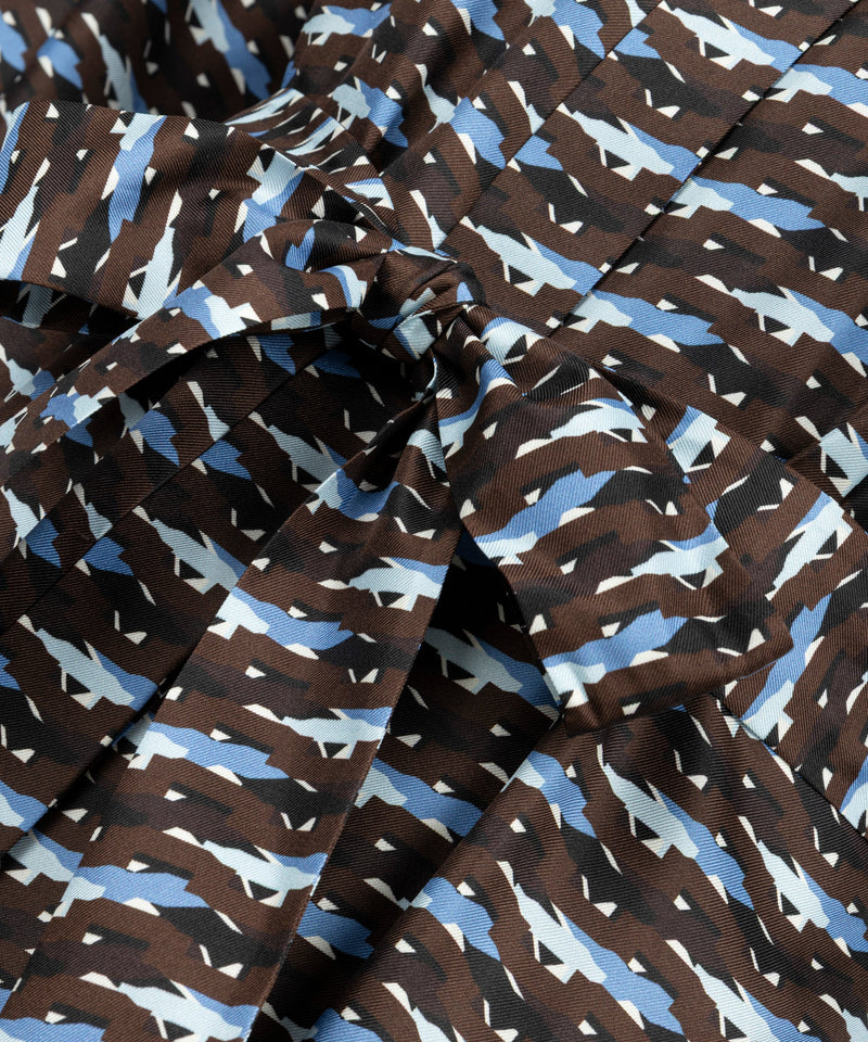 Machka Patterned Silk Dress Brown