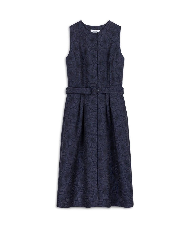 Machka Floral Jacquard Dress Navy