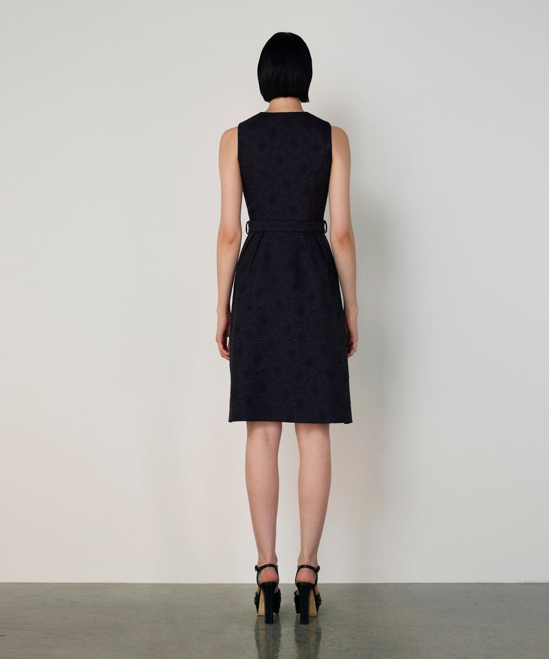 Machka Floral Jacquard Dress Navy