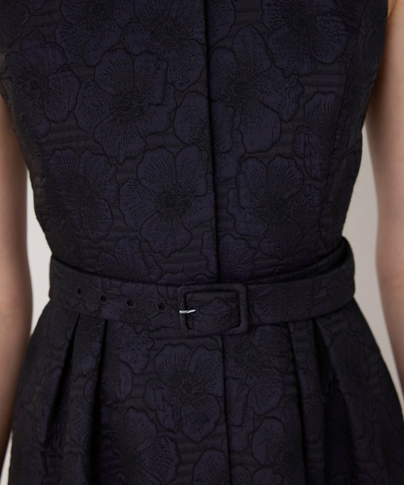 Machka Floral Jacquard Dress Navy