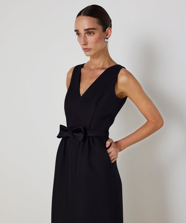 Machka Belted V-Neck Dress Black