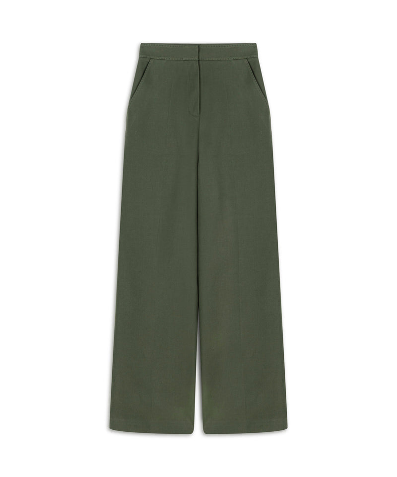 Machka Wide-Leg Trousers Dark Green