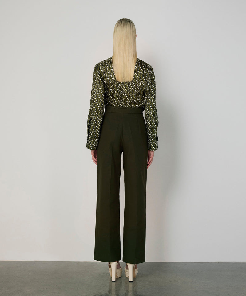 Machka Wide-Leg Trousers Dark Green