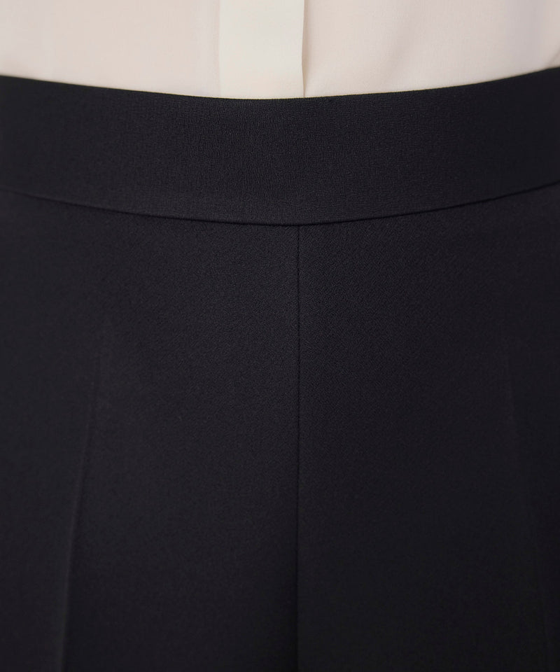 Machka Crepe Wide-Leg Trousers Black