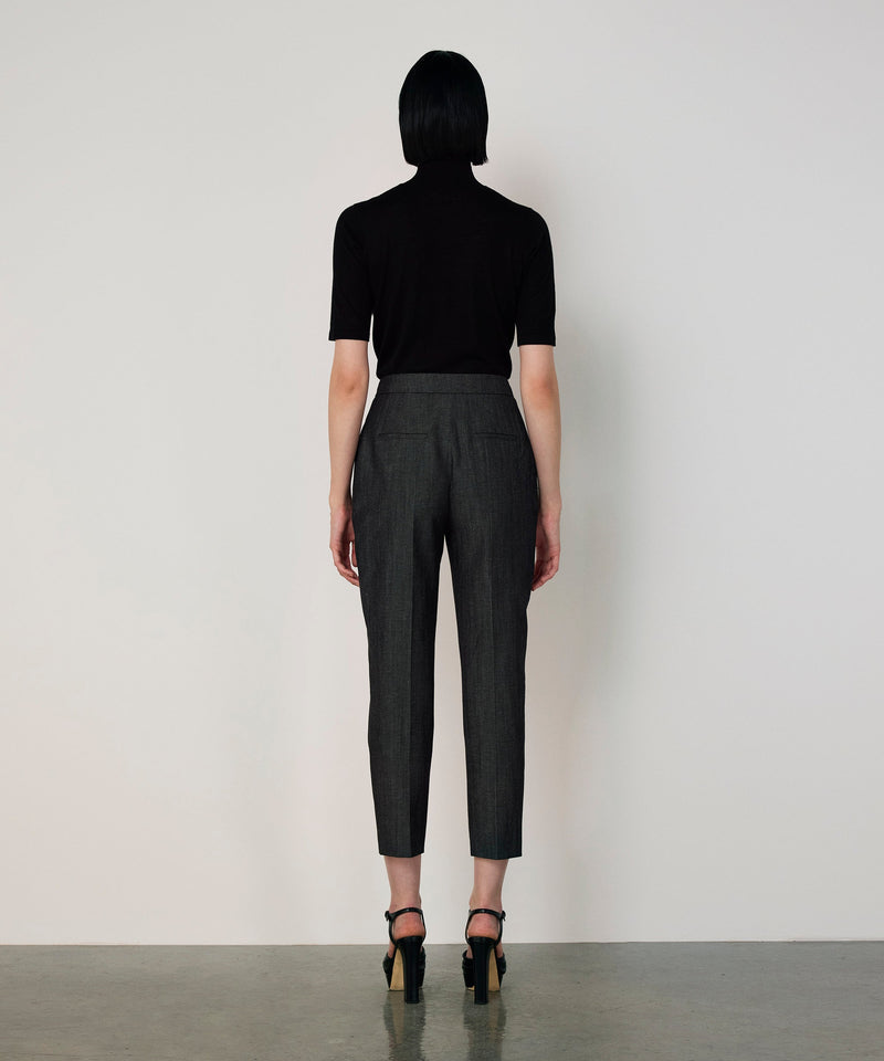Machka Wool Cigarette Fit Trousers Anthracite