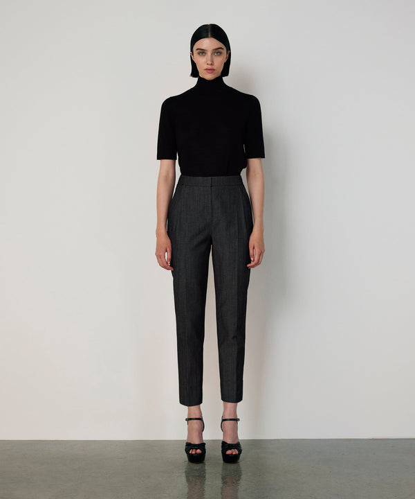 Machka Wool Cigarette Fit Trousers Anthracite