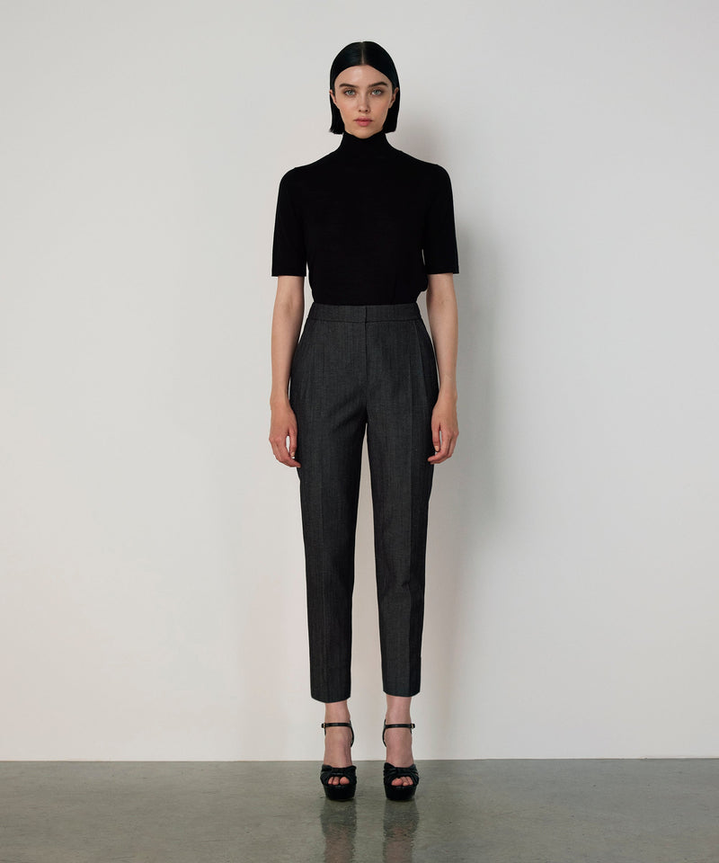 Machka Wool Cigarette Fit Trousers Anthracite