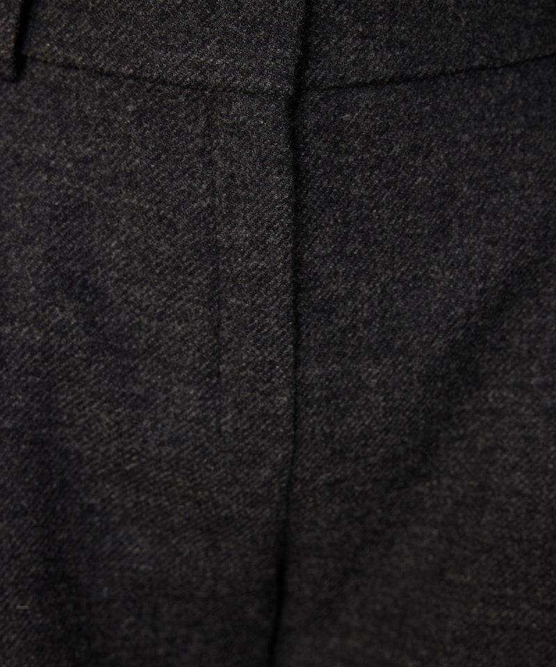 Machka Wide Leg Fit Wool Trousers Anthracite