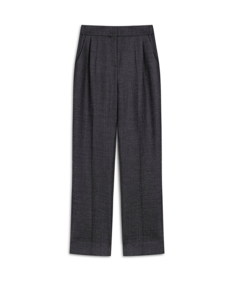 Machka Straight Fit Wool Trousers Anthracite