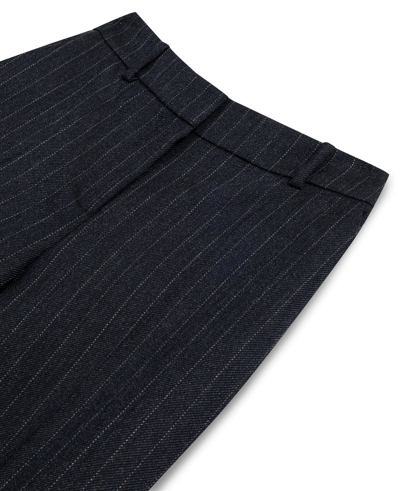 Machka Striped Wool Trousers Navy