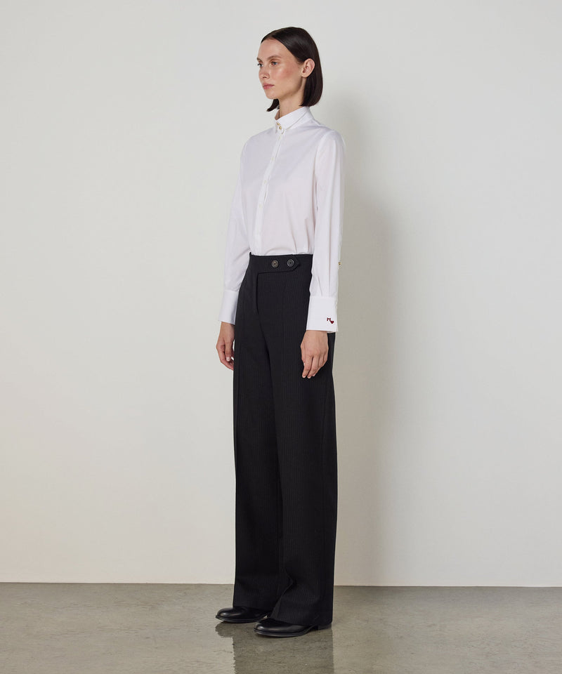 Machka Button-Detail Wool Trousers Black