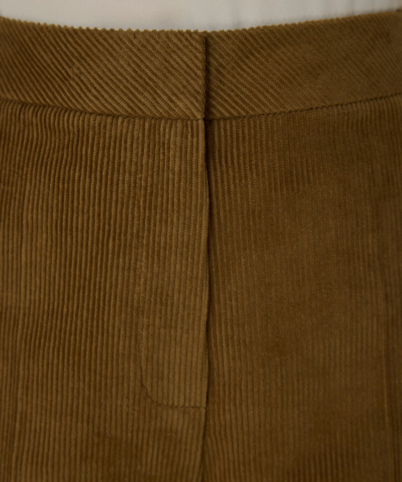 Machka Wide Leg Fit Velvet Trousers Cinnamon