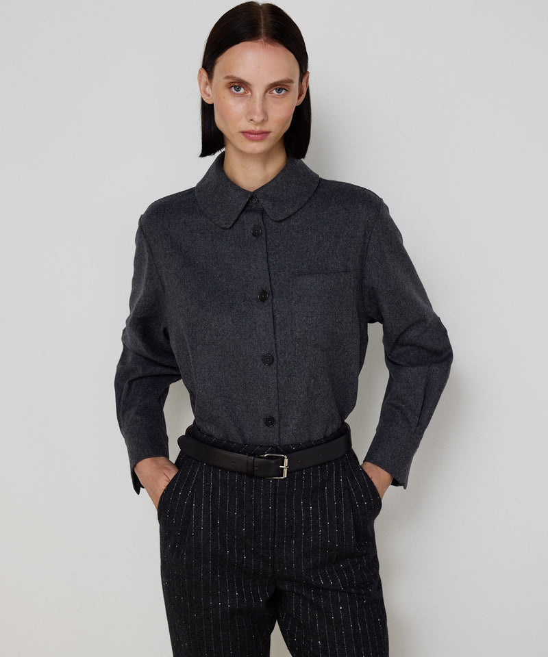 Machka Straight-Fit Trousers With Metallic Threads Anthracite