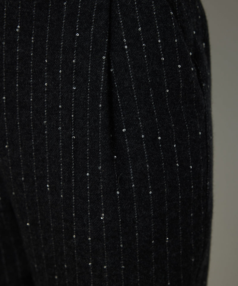 Machka Straight-Fit Trousers With Metallic Threads Anthracite