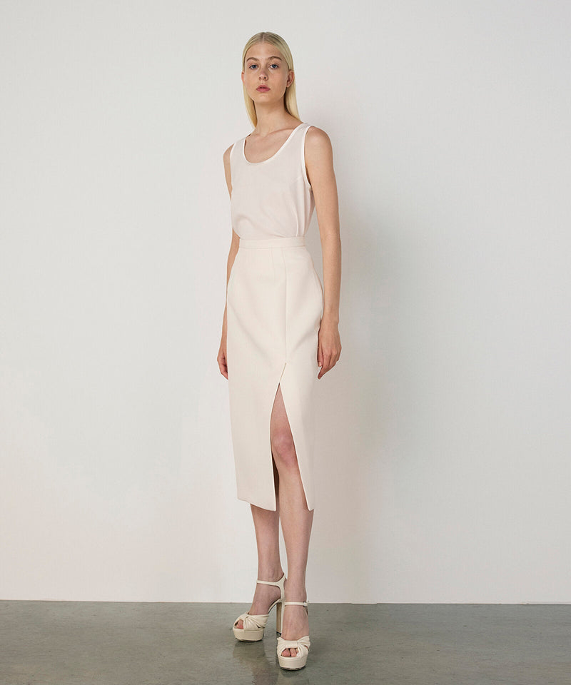 Machka Crepe Skirt Ecru