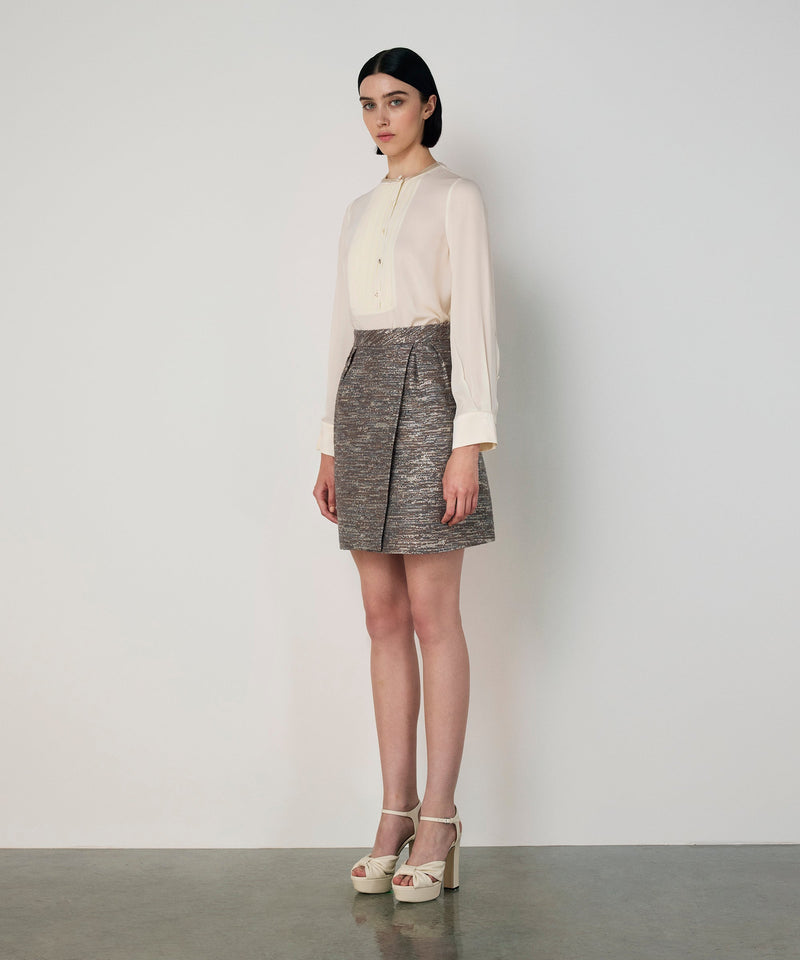 Machka Jacquard Mini Skirt Beige