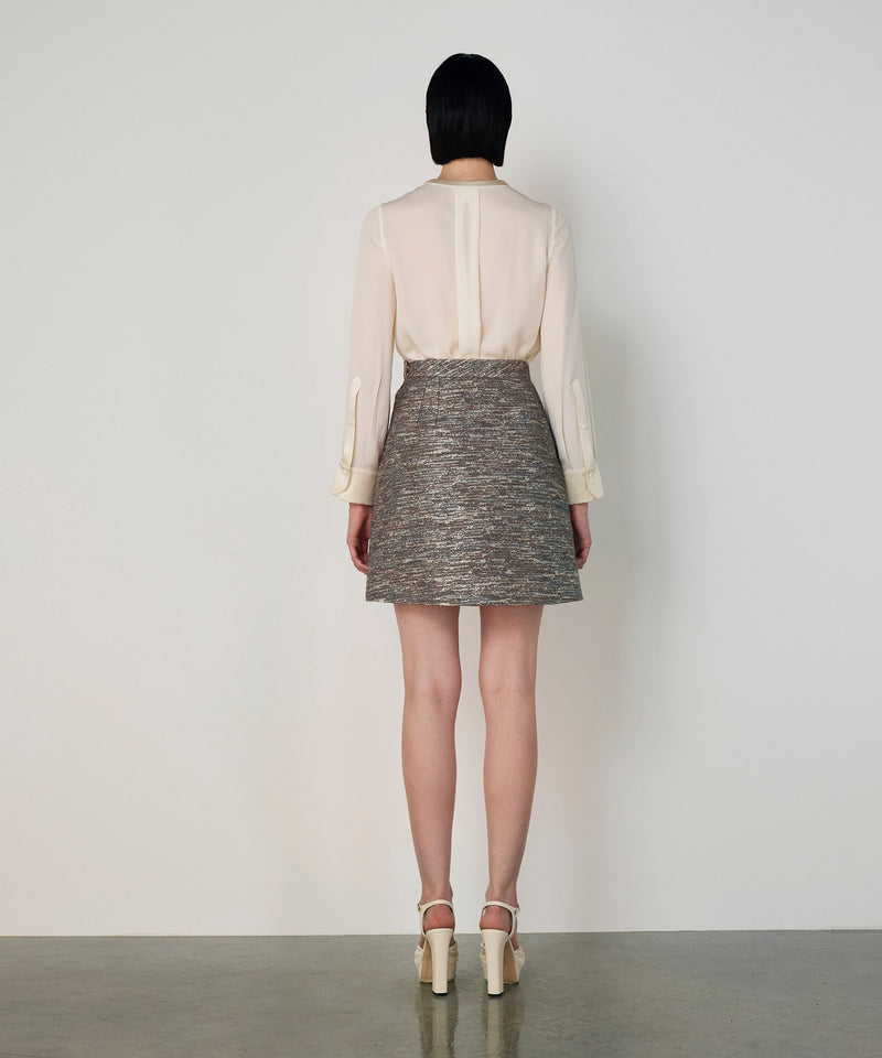 Machka Jacquard Mini Skirt Beige