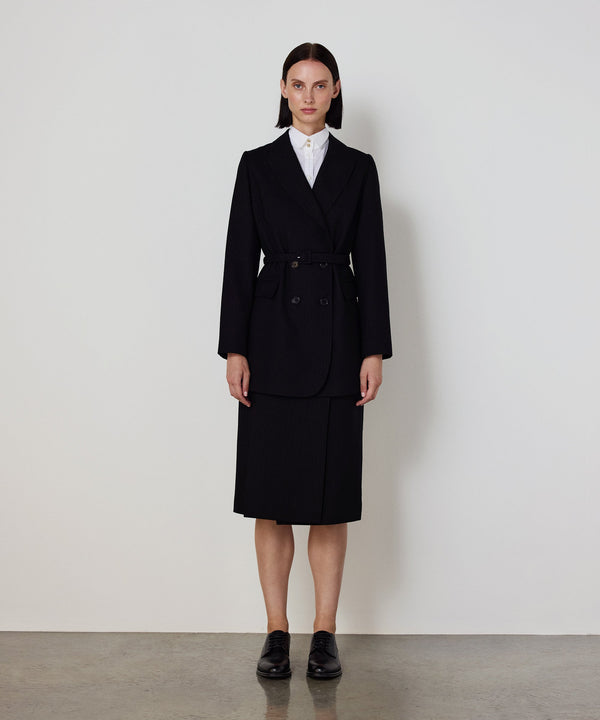 Machka Midi Skirt With Button Detail Black