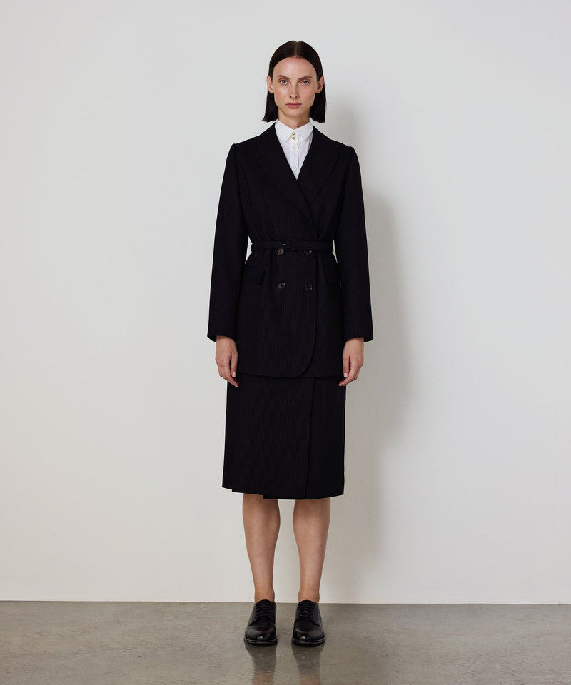 Machka Midi Skirt With Button Detail Black