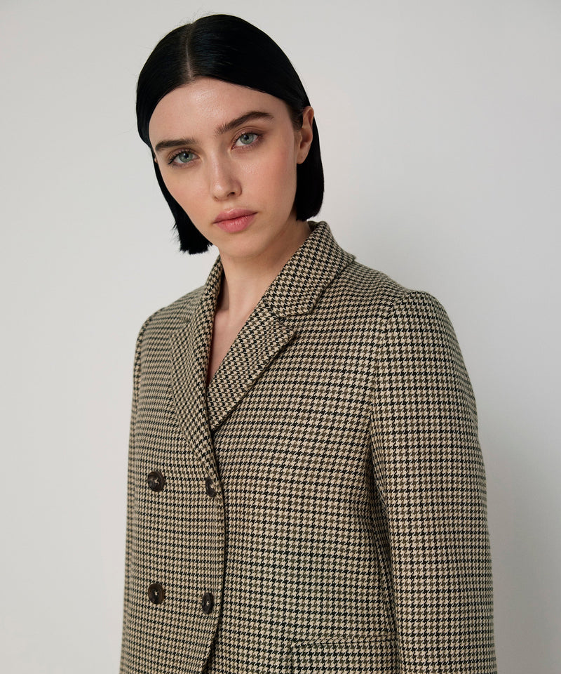 Machka Wool Blazer With Houndstooth Pattern Green