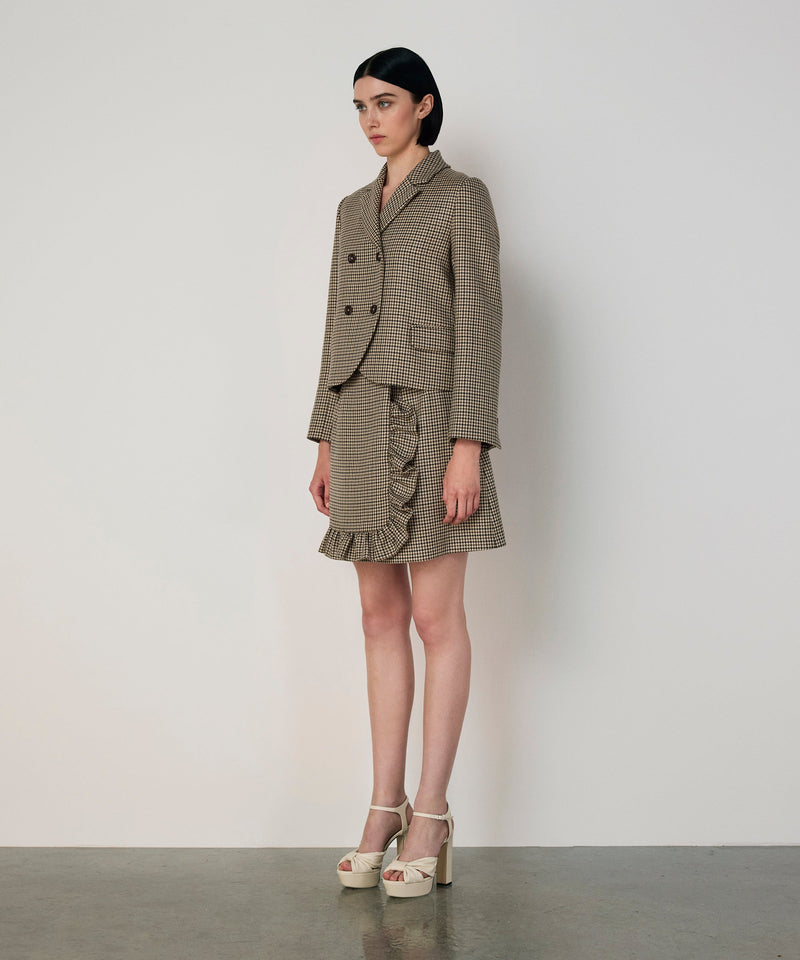Machka Wool Blazer With Houndstooth Pattern Green
