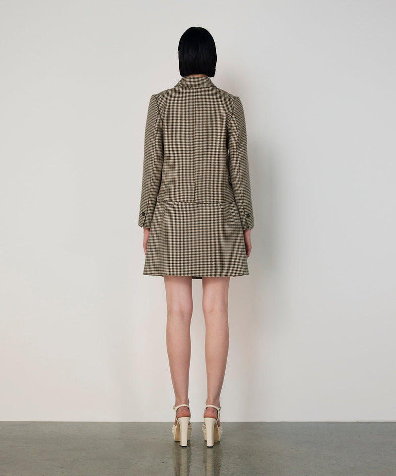 Machka Wool Blazer With Houndstooth Pattern Green