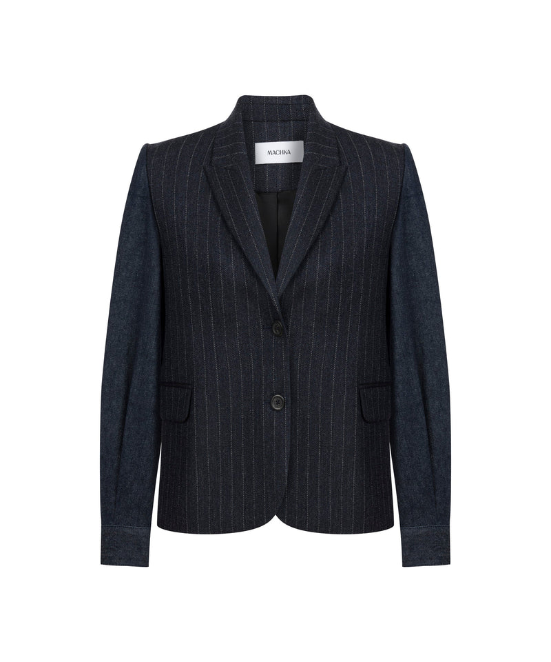 Machka Denim-Mix Wool Jacket Navy