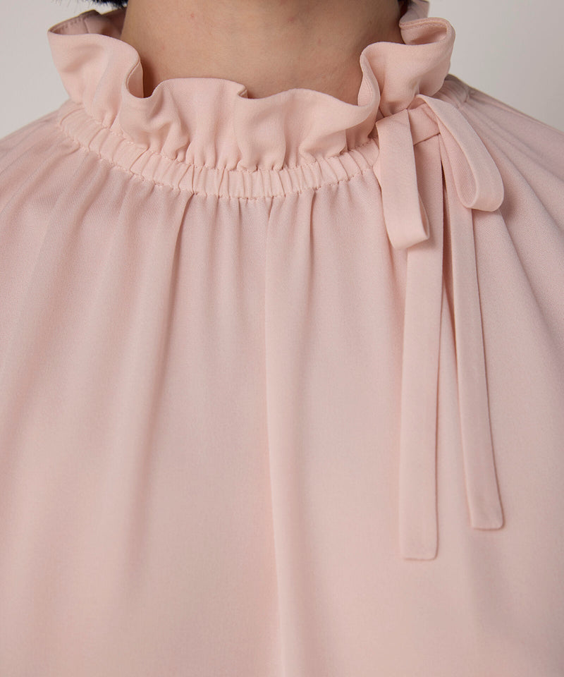 Machka Silk Blouse With Tie Collar Powder