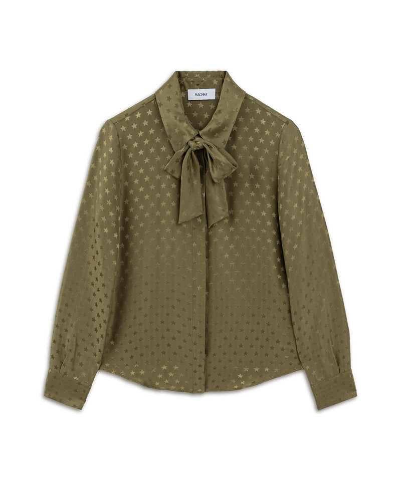 Machka Star Jacquard Blouse Light Green