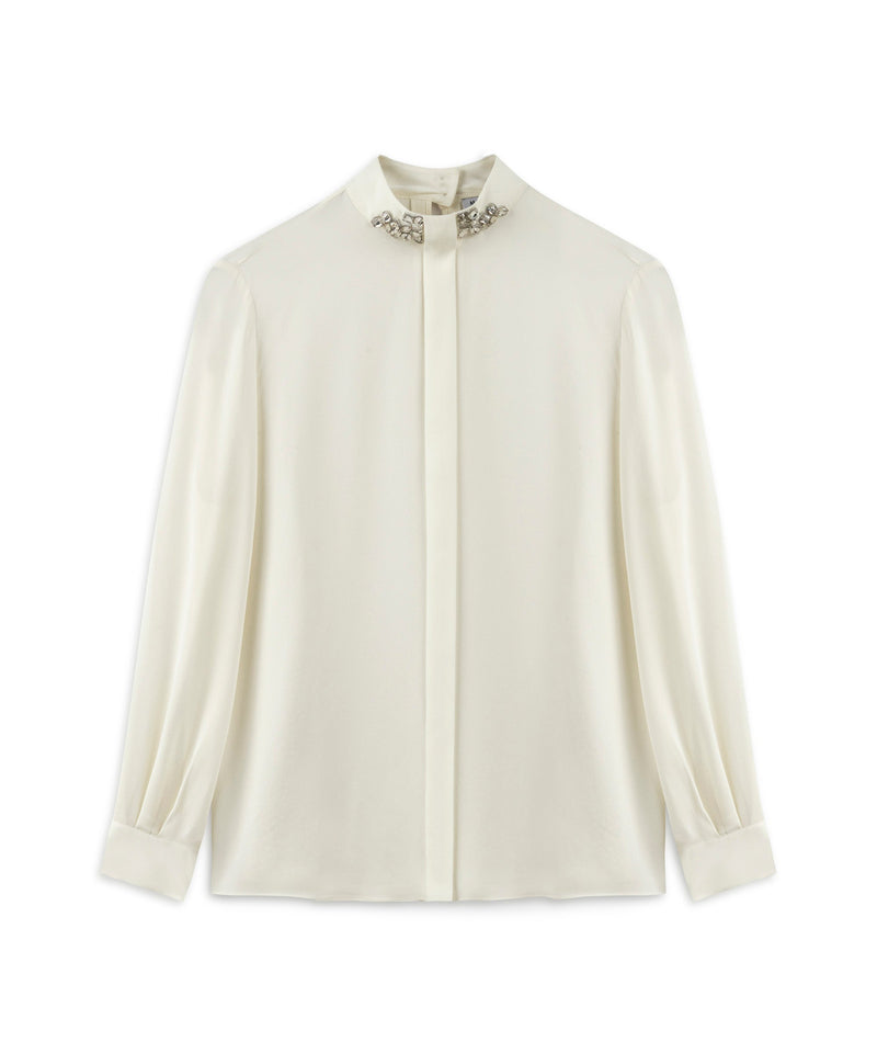 Machka Blouse With Strass Stone Embellishments Ecru