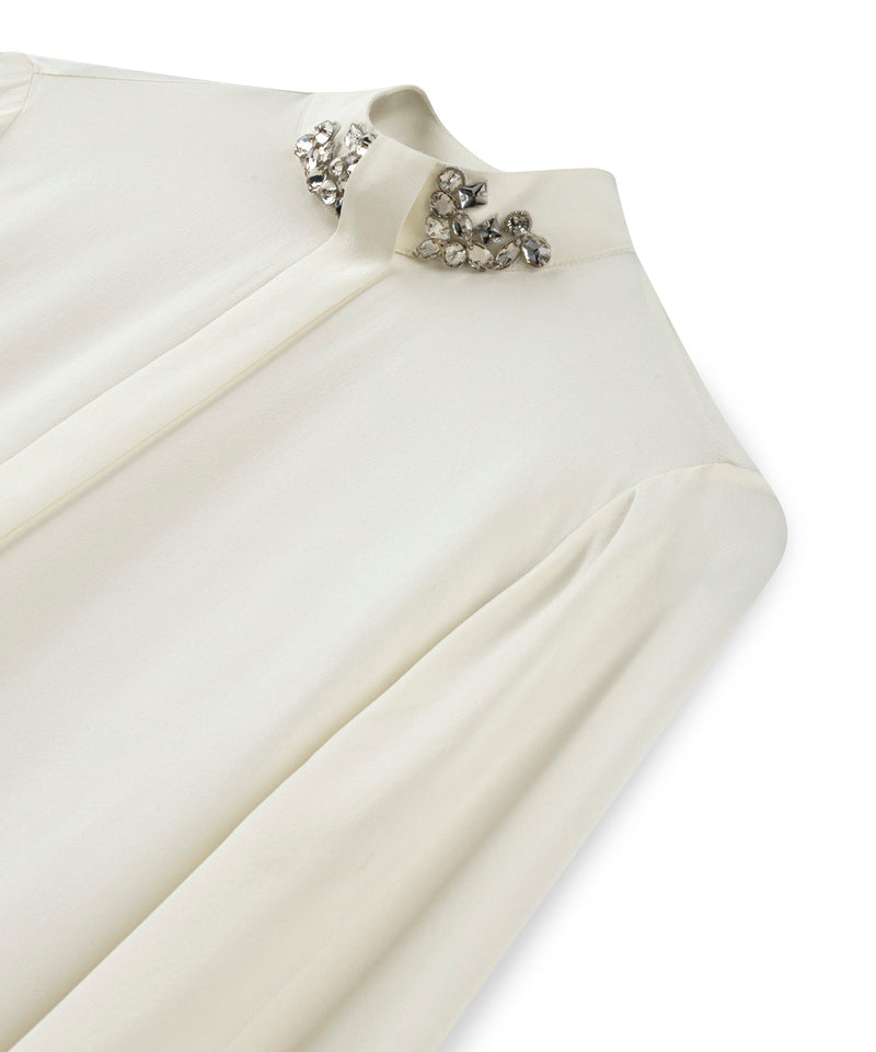 Machka Blouse With Strass Stone Embellishments Ecru
