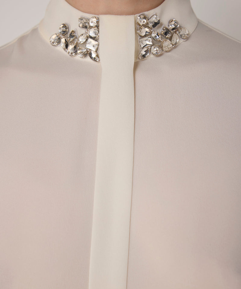 Machka Blouse With Strass Stone Embellishments Ecru