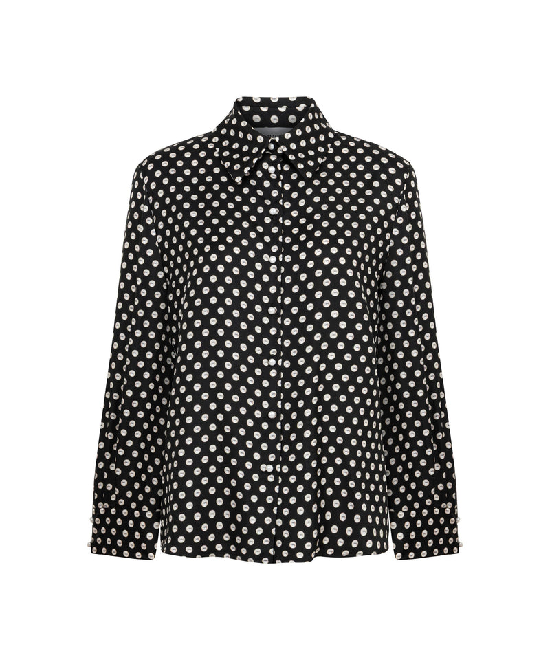 Machka Patterned Silk Blouse Black