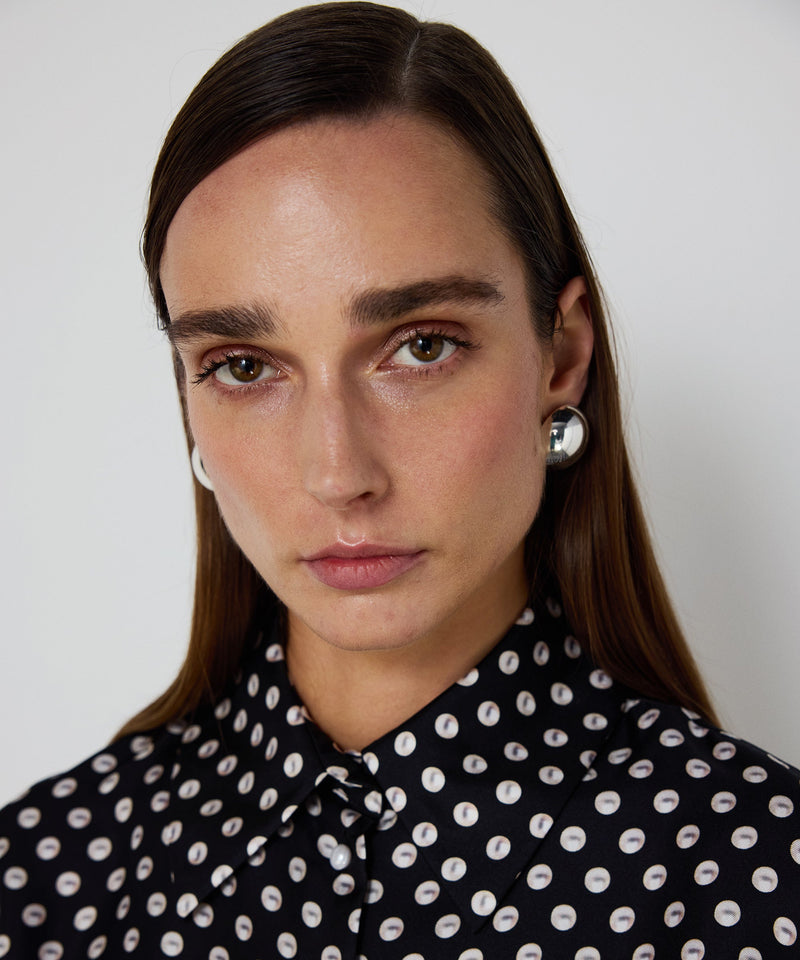 Machka Patterned Silk Blouse Black